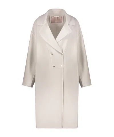 Herno Double-breasted Coat In White