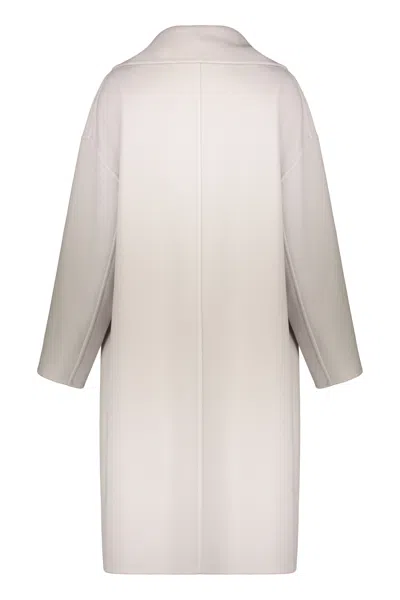 Herno Double-breasted Coat In White