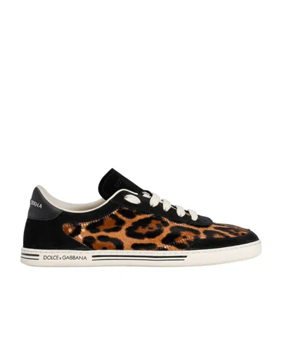 Dolce & Gabbana Women Printed Calf Hair Saint Tropez Light Sneakers In Multi