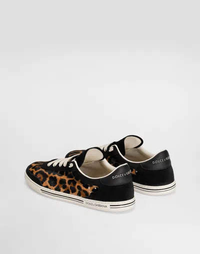Dolce & Gabbana Women Printed Calf Hair Saint Tropez Light Sneakers In Multi