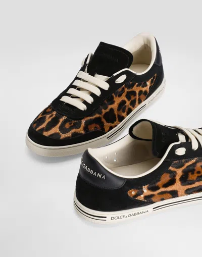 Dolce & Gabbana Women Printed Calf Hair Saint Tropez Light Sneakers In Multi