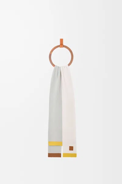 Loewe Asymmetrical Wool Scarf In Gold