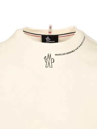 Moncler Grenoble Logo Printed Crewneck T-shirt In Neutral