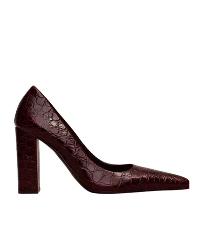 Alaïa Show Pointed Toe Lizard Embossed Pump In Red