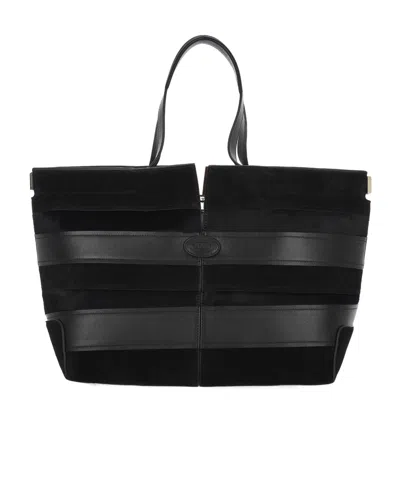 Tod's Tods Bag Folio Tote Bag In Black
