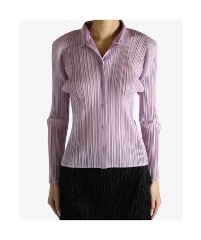 Issey Miyake Pleated Shirt In Pink