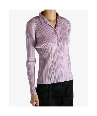 Issey Miyake Pleated Shirt In Pink