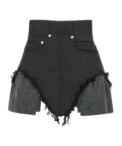 Rick Owens Drkshdw Shorts With Frayed Edges In Black