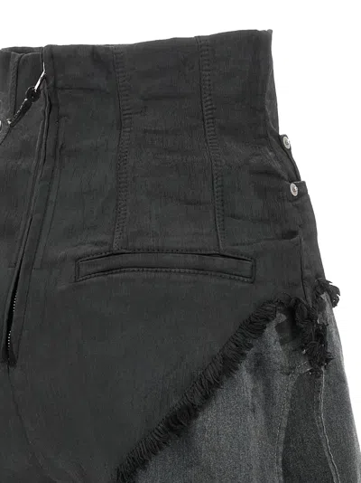Rick Owens Drkshdw Shorts With Frayed Edges In Black