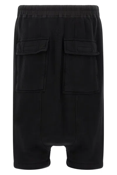 Rick Owens Drkshdw Cargo Pocket Bermuda Shorts Drawstring In Black