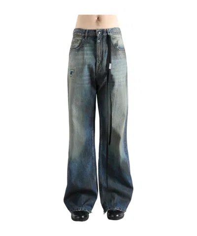 Ann Demeulemeester Modest 5-pockets Relaxed Bootcut Trouser In Blue