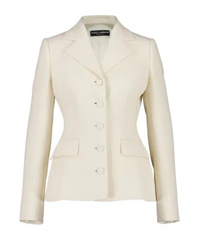 Dolce & Gabbana Tailored Button-front Blazer In Neutral