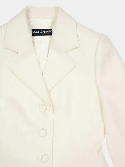 Dolce & Gabbana Tailored Button-front Blazer In Neutral