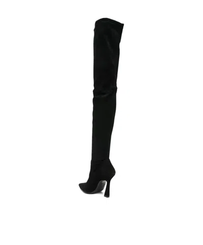 Stuart Weitzman Over-the-knee Stiletto Pointed Toe Boots In Black
