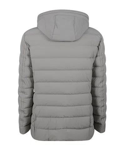 Moorer Classic Grey Goose Down Jacket With Wool-cashmere Accents In Gray