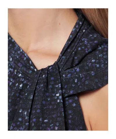 Isabel Marant Nayda Asymmetrical T-shirt With Midnight Blue Print In Blue