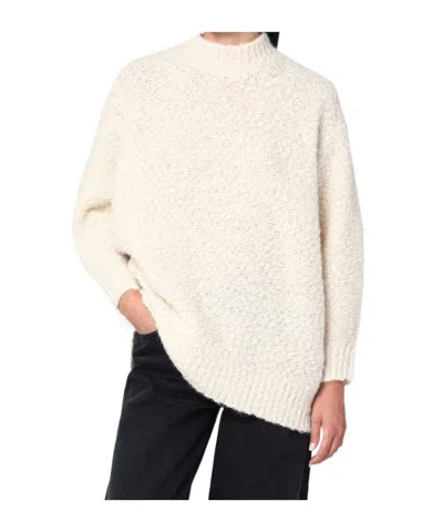 Isabel Marant Mock Neck Sweater In Alpaca-blend In White