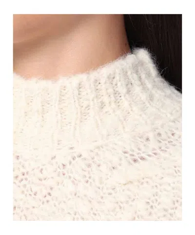 Isabel Marant Mock Neck Sweater In Alpaca-blend In White