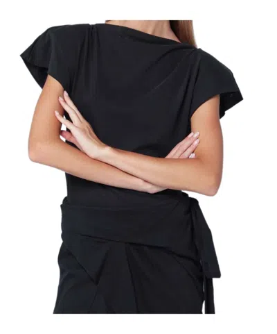 Isabel Marant Black Sebani Asymmetrical T-shirt In Black