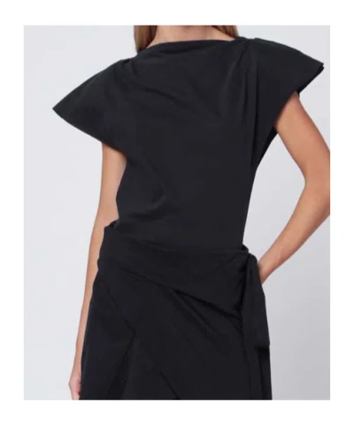 Isabel Marant Black Sebani Asymmetrical T-shirt In Black