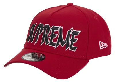 Pre-owned Supreme Sharp Spellout Adjustable New Era Cap In Red