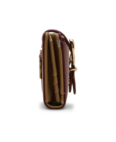 Anne Klein 2 Piece Gift Set With Sculpted Buckle Wallet And Removeable Card Organizer In Brown