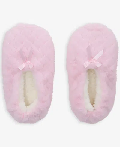 Macy's Women's Faux-fur Ped Slipper Socks,  Exclusive In Pattern