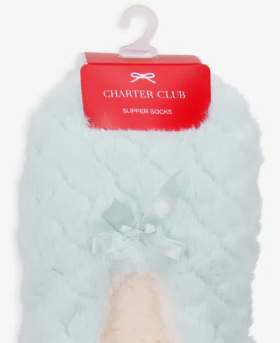 Macy's Women's Faux-fur Ped Slipper Socks,  Exclusive In Blue
