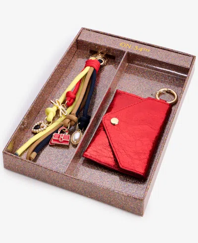 On 34th Card Case & Multi-charm Beaded Keychain, Macy's Exclusive In Gold