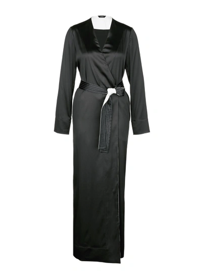 La Perla Woman Talisman Stretch Silk-satin Dressing Gown Black