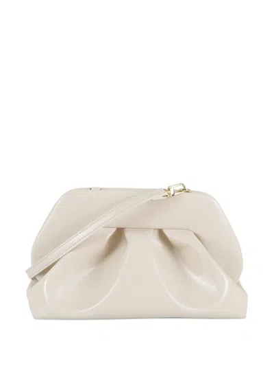 Themoirè Shell-colored Tia Bag With Adjustable Strap In White