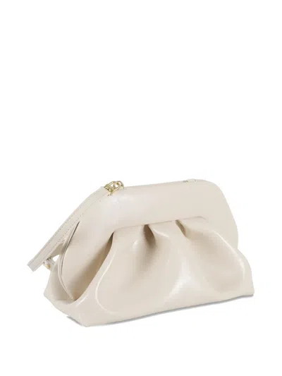 Themoirè Shell-colored Tia Bag With Adjustable Strap In White