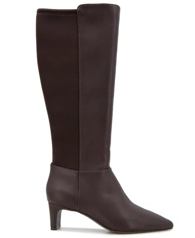 Kenneth Cole Reaction Blossom Womens Zipper Manmade Knee-high Boots In Brown