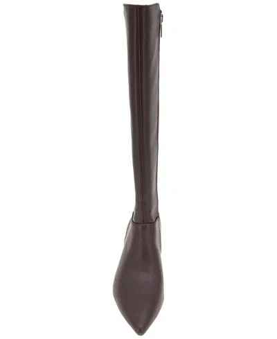 Kenneth Cole Reaction Blossom Womens Zipper Manmade Knee-high Boots In Brown