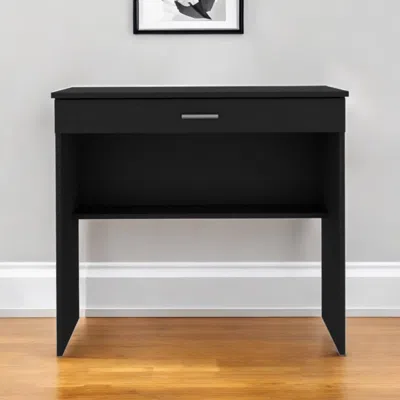Hivvago 32" Black Wood Computer Desk With Drawer In Black