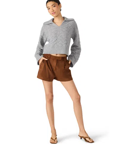 Steve Madden Imelda Faux Suede Shorts In Brown