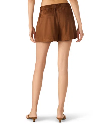 Steve Madden Imelda Faux Suede Shorts In Brown