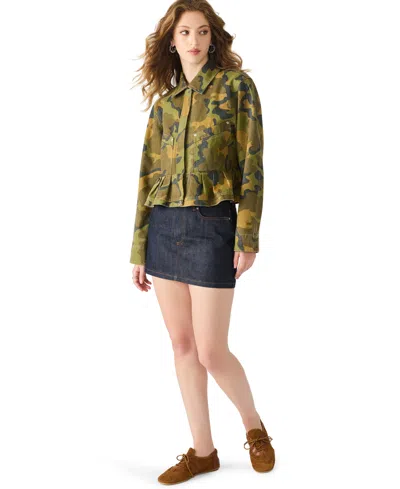Steve Madden Sloan Camo Cotton Twill Jacket In Green