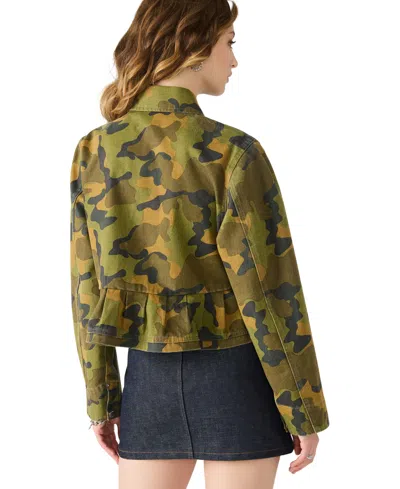 Steve Madden Sloan Camo Cotton Twill Jacket In Green