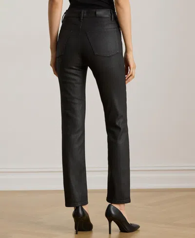 Ralph Lauren Women's Coated Straight Ankle Jeans In Black