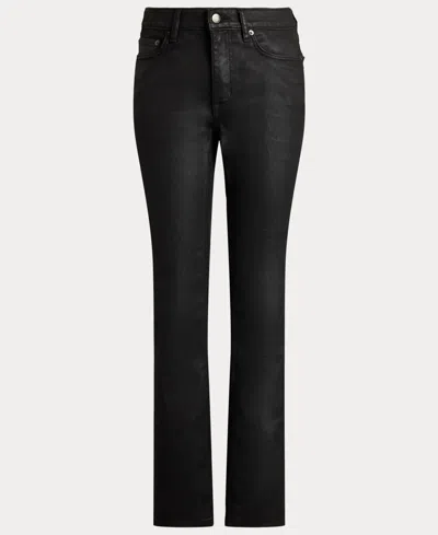 Ralph Lauren Women's Coated Straight Ankle Jeans In Black
