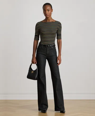 Ralph Lauren Womens Striped Boatneck T Shirt P Xs Xxl In Multi