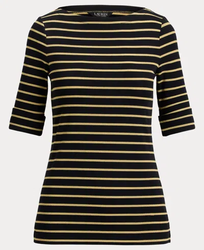 Ralph Lauren Womens Striped Boatneck T Shirt P Xs Xxl In Multi