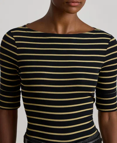 Ralph Lauren Womens Striped Boatneck T Shirt P Xs Xxl In Multi