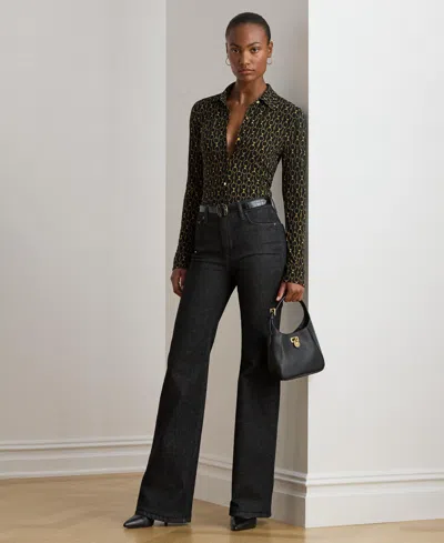 Ralph Lauren Women's Slim Fit Chain-print Shirt In Multi