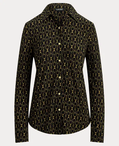 Ralph Lauren Women's Slim Fit Chain-print Shirt In Multi