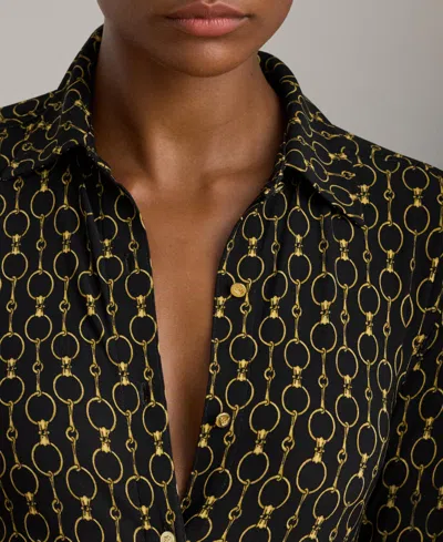 Ralph Lauren Women's Slim Fit Chain-print Shirt In Multi