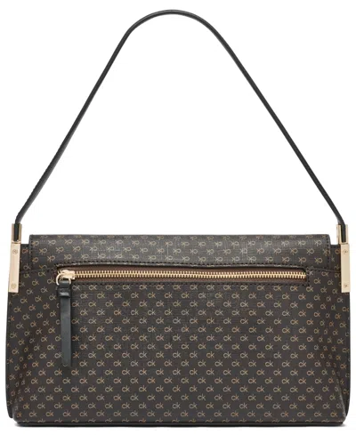 Calvin Klein Women's Verne Mini Signature Flap Shoulder Bag In Black