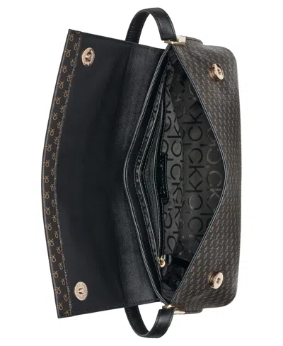 Calvin Klein Women's Verne Mini Signature Flap Shoulder Bag In Black