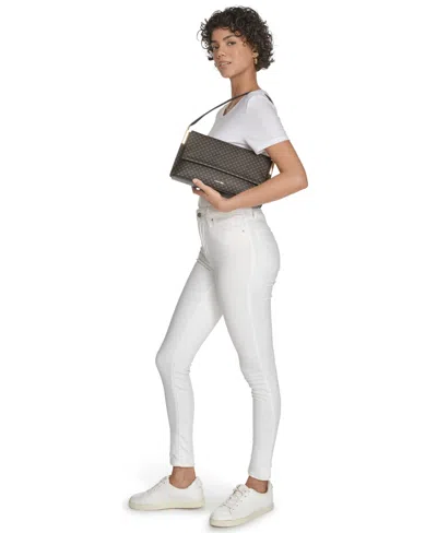 Calvin Klein Women's Verne Mini Signature Flap Shoulder Bag In Black